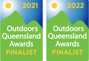 Certified badge for finalists in the Outdoors Queensland Awards 2021 and 2022.